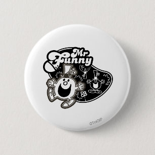 Black & White Mr. Funny Button