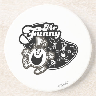 Black & White Mr. Funny Getränkeuntersetzer