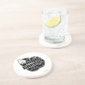 Black & White Mr. Greedy Getränkeuntersetzer (Seite)