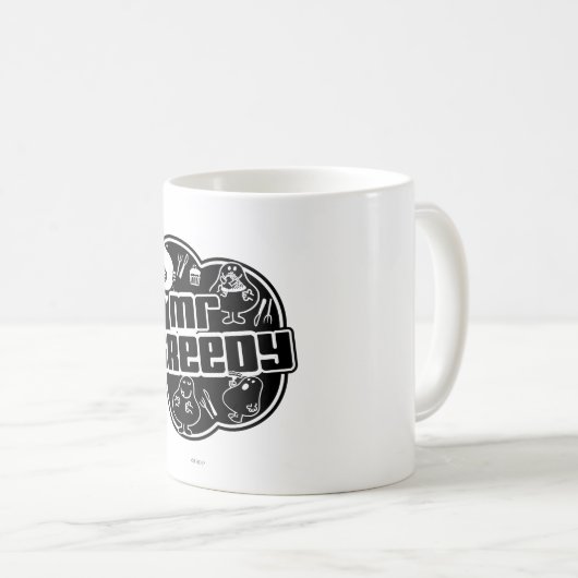 Black & White Mr. Greedy Kaffeetasse (VorderseiteRechts)