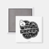 Black & White Mr. Greedy Magnet (Vorderseite/Rückseite)