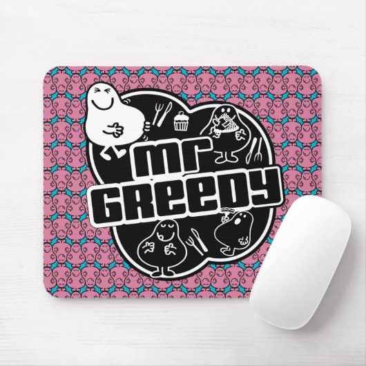 Black & White Mr. Greedy Mousepad (Mit Mouse)