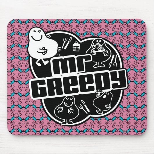 Black & White Mr. Greedy Mousepad (Vorne)