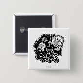 Black & White Mr. Messy Cleaning Button (Vorne & Hinten)