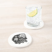 Black & White Mr. Messy Cleaning Getränkeuntersetzer (Seite)