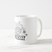 Black & White Mr. Messy | Sterne und Wirbel Kaffeetasse (VorderseiteRechts)