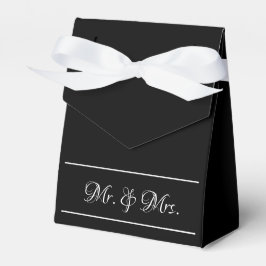 Black & White Mr. & Mrs Wedding Tent Gefallen Box Geschenkschachtel