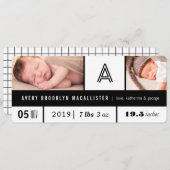 Black & White Multi Grid Babys mit 2 Fotos Geburts Ankündigung (Vorne/Hinten)