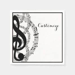 Black & White Music 2 Napkins Serviette