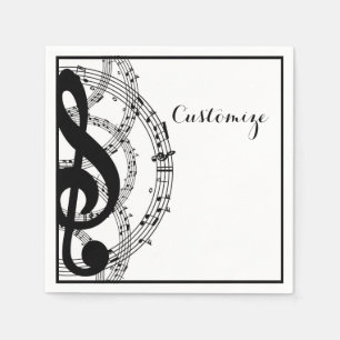 Black & White Music 2 Napkins Serviette