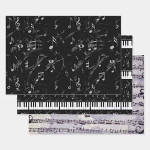 Black & White Music Collection Geschenkpapier Set