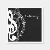 Black & White Music Napkins Serviette (Vorderseite)