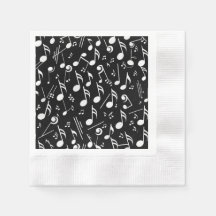 Black & White Musiknotenpapier Napkin