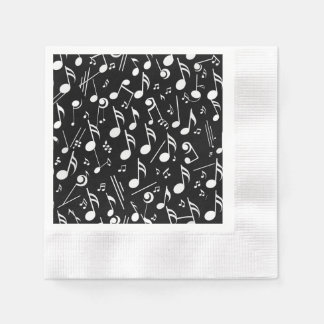Black & White Musiknotenpapier Napkin Serviette