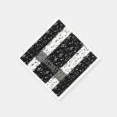 Black & White Musikstreifen Napkins Serviette (Ecke)