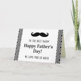 Black & White Mustache Happy Vatertag Card Karte