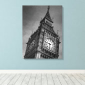 Black & White Nah up Big Ben London Reisen Leinwanddruck (Insitu (Holzboden))