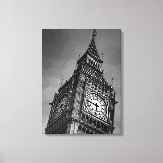 Black & White Nah up Big Ben London Reisen Leinwanddruck (Vorderseite)