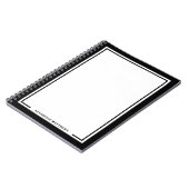 Black White Name Monogram Notizblock (Linke Seite)