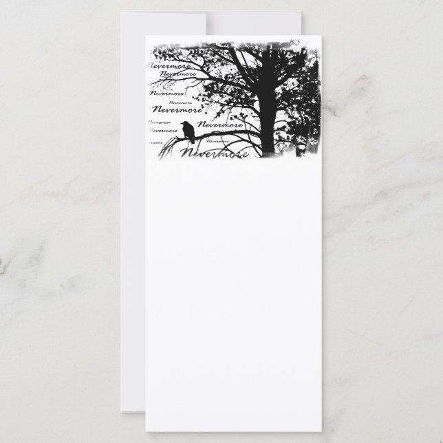 Black & White Nevermore Raven Silhouette (Vorderseite)