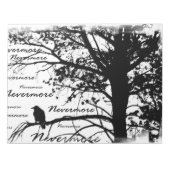 Black & White Nevermore Raven Silhouette Notizblock (Vorderseite)