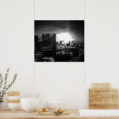Black & White New York City Brooklyn Bridge Poster (Küche)