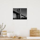 Black & White New York City Brooklyn Bridge Poster (Küche)