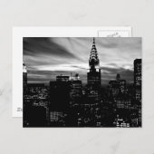 Black & White New York City Midtown Postkarte (Vorne/Hinten)