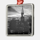 Black & White New York City Midtown Silbernes Ornament (Links)