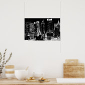 Black & White New York City Night Poster (Küche)