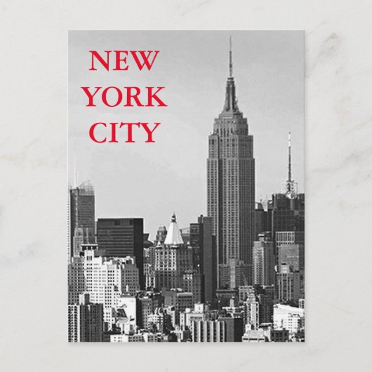 Black & White New York City Panorama Postkarte (Vorderseite)