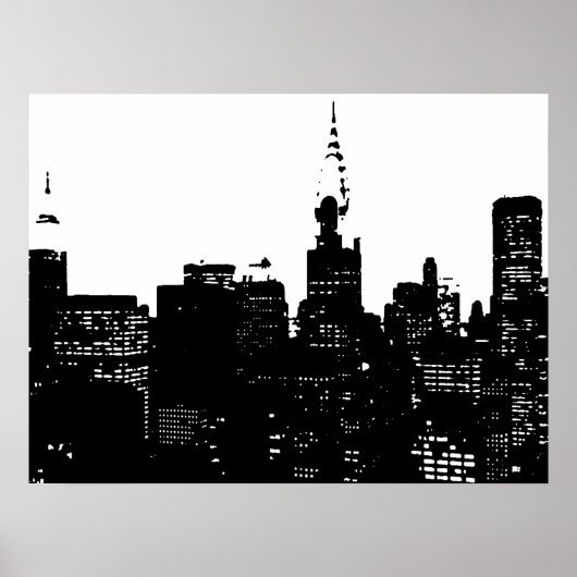 Black & White New York City Pop Art Poster (Vorne)