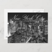 Black & White New York City Script Postcard Postkarte (Vorne/Hinten)
