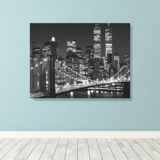 Black & White New York City Wrapped Canvas Leinwanddruck (Insitu (Holzboden))