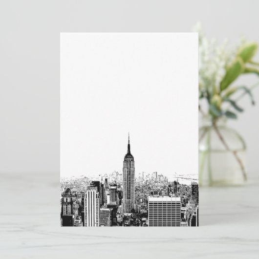 Black & White New York Einladung (Stehend Vorderseite)