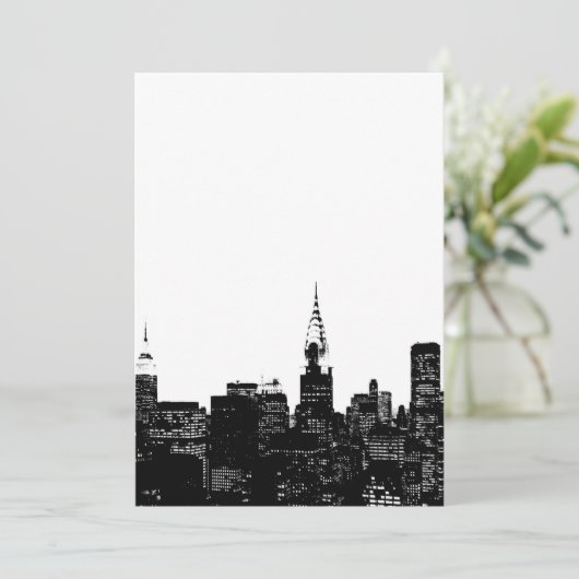 Black & White New York Einladung (Stehend Vorderseite)