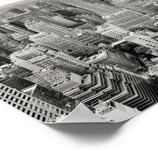 Black & White New York Manhattan Skyline Poster (Ecke)