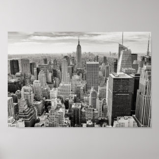 Black & White New York Manhattan Skyline Poster