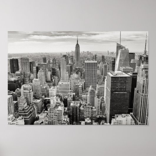 Black & White New York Manhattan Skyline Poster (Vorne)