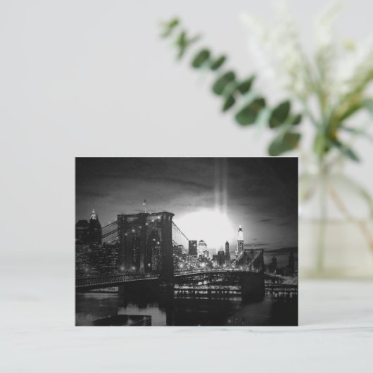 Black & White New York Skyline Postkarte (Stehend Vorderseite)