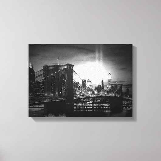 Black & White New York Skyline Wrapped Canvas Leinwanddruck (Vorderseite)