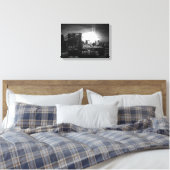 Black & White New York Skyline Wrapped Canvas Leinwanddruck (Insitu (Schlafzimmer))