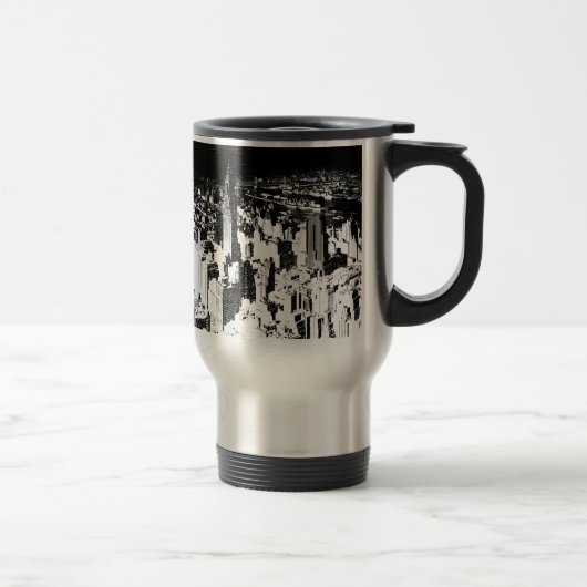 Black & White New York Travel Mugs Reisebecher (Rechts)