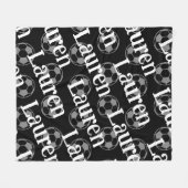 Black & White Novelle Soccer Fleece Blanket (Vorderseite (Horizontal))