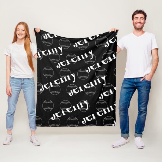Black & White Novelty Baseball Fleece Blanket (Beispiel)