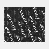 Black & White Novelty Baseball Fleece Blanket (Vorderseite (Horizontal))