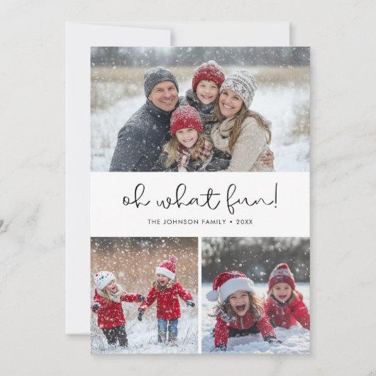 Black & White Oh, was Spaß Weihnachten Familie 4 F (Vorderseite)