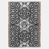 Black+White Om Star Trip Mandala Throw Blanket Decke (Vorderseite Vertikal)