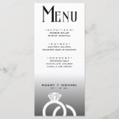 Black & White Ombre Wedding Ring Empfang Menükarte (Vorderseite)