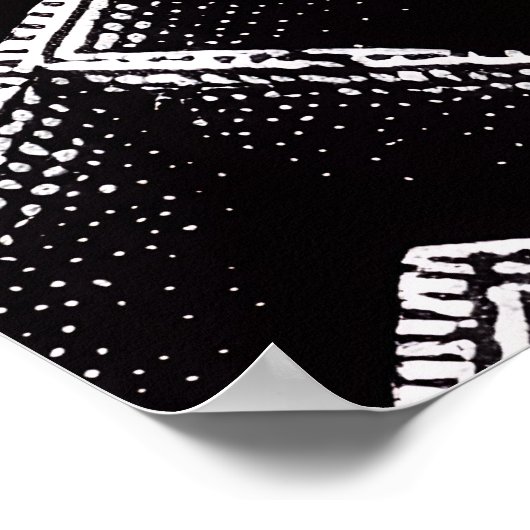 Black & White Optical Illusion Maze Pattern Art Poster (Ecke)